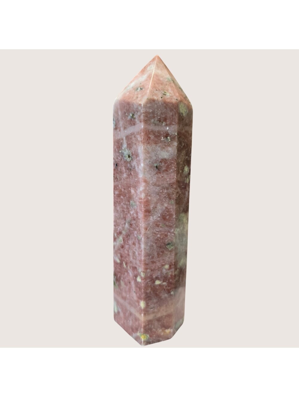 A032. Plum Blossom Tourmaline Natural Crystal 7" Tower